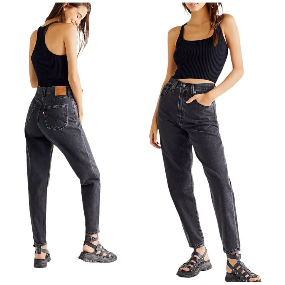 Levi's‎ Jeans Women’s 34x31 Premium Super High Rise Loose Taper Grey Faded Crop